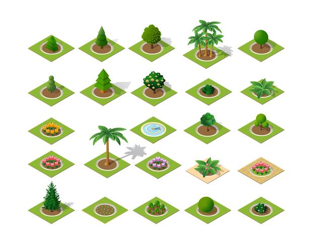 Set of design elements isometric vector