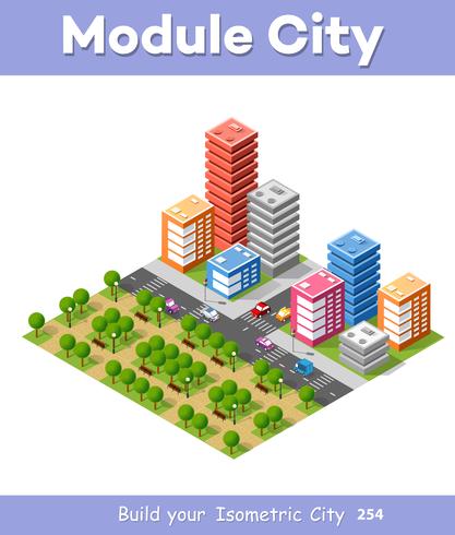 Colorful 3d Isometric City vector