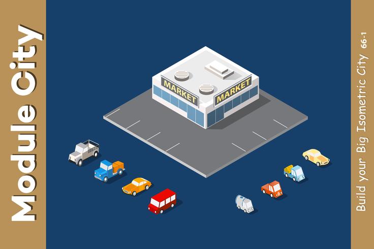 Flat isometric map vector