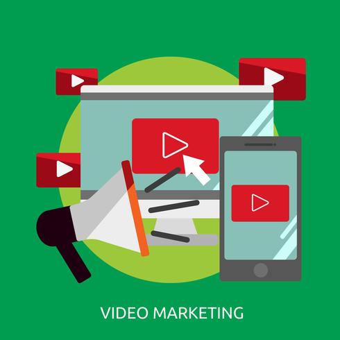 Video Marketing Conceptual Ilustración Diseño vector