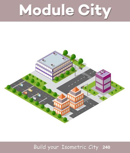 Isometric urban skyscraper vector