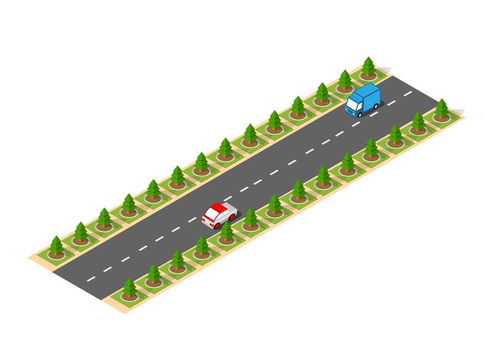 Suburban high-speed isometric vector