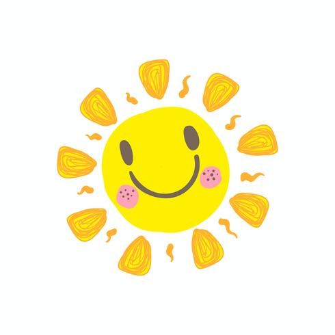 Cute smile sun vector