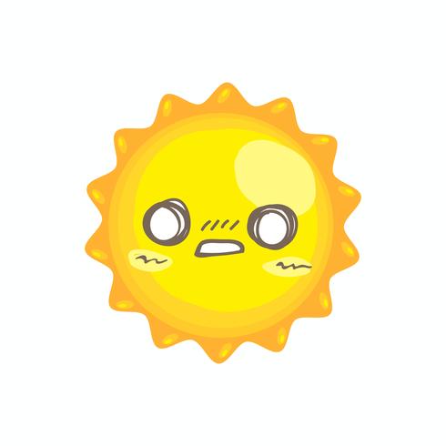 Cute smile sun vector