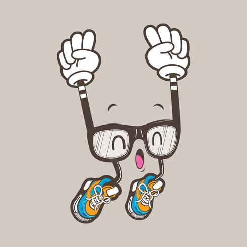 cool nerd glasses mascot vector