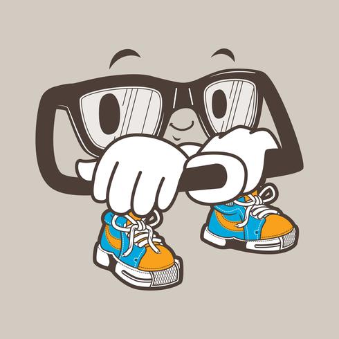 cool nerd glasses mascot vector