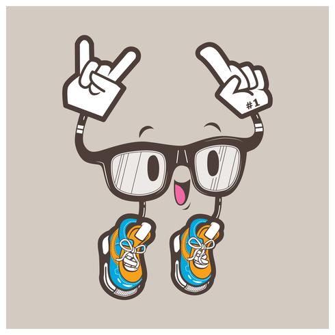 mascota de gafas nerd fresco vector