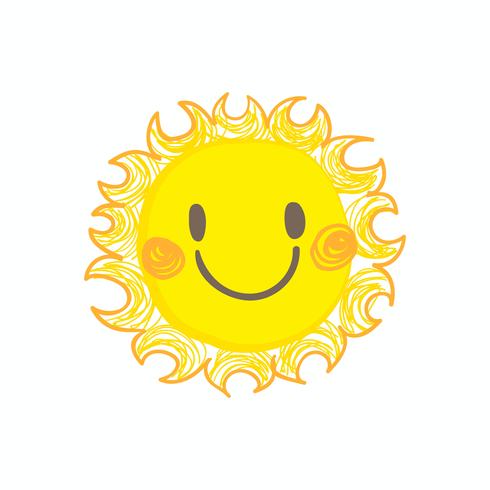 Cute smile sun vector