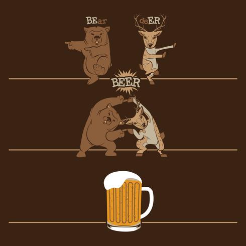 beer, fusion bear and deer vector