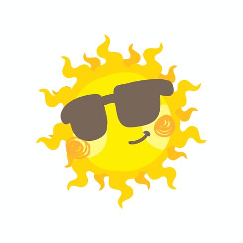 Cute smile sun vector