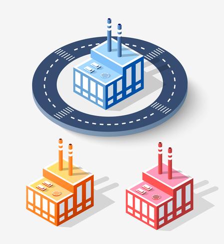 Colorful 3D isometric city vector