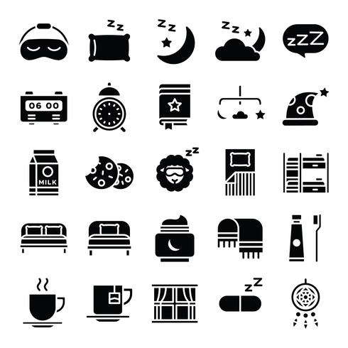 Pack de iconos para dormir vector