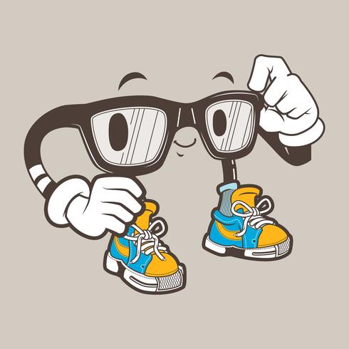 cool nerd glasses mascot vector