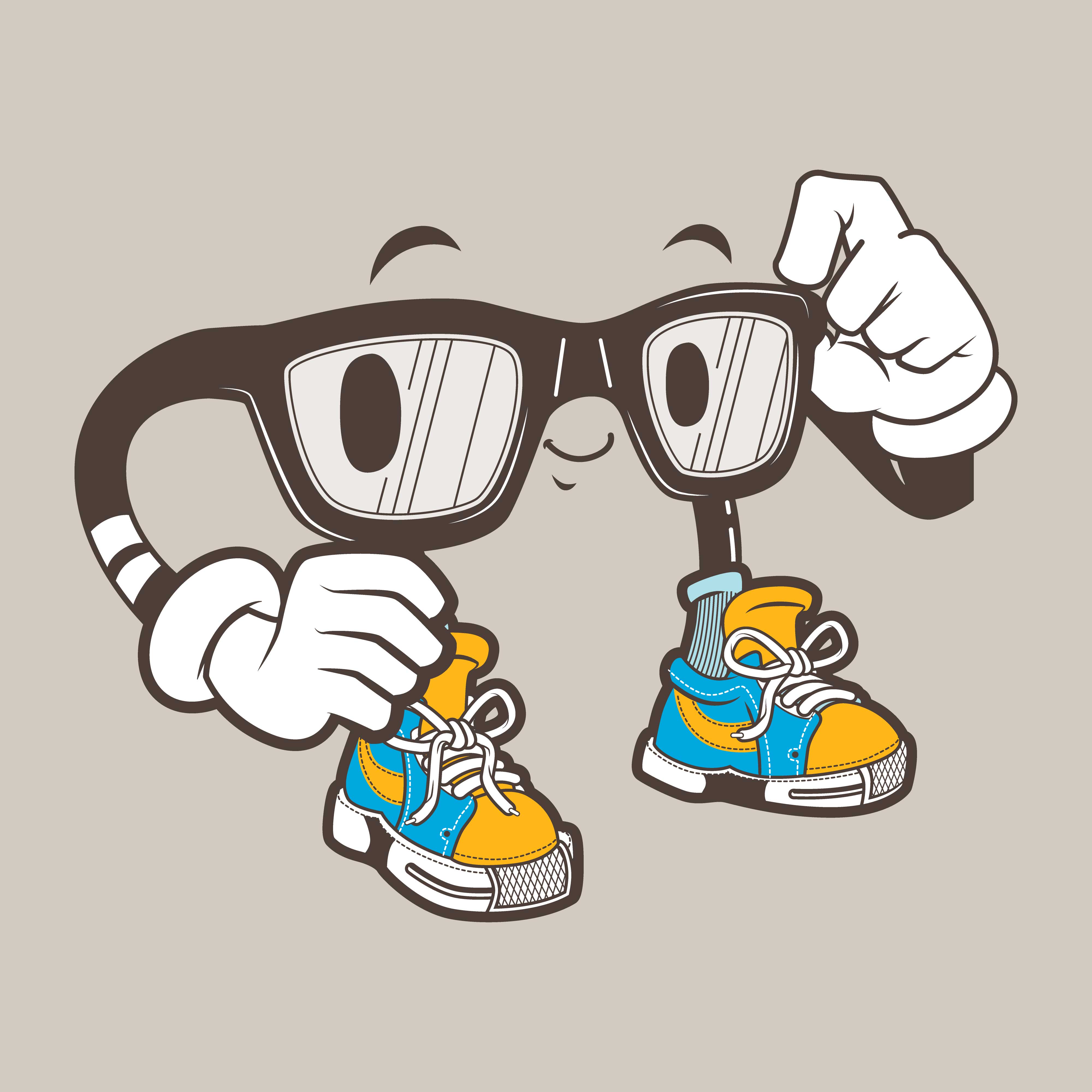 Nerd glasses isolated cute kawaii cartoon Vector Image