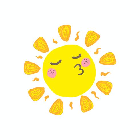 Cute smile sun vector