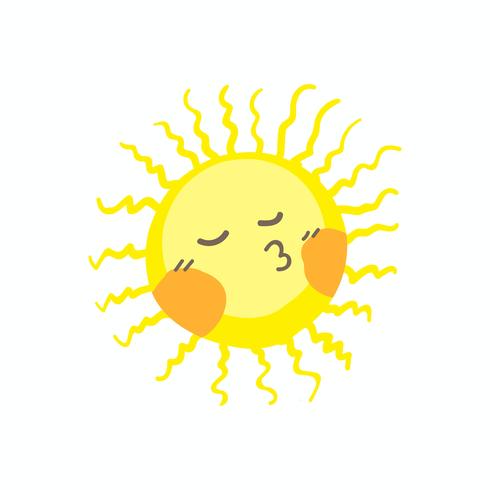 Cute smile sun vector