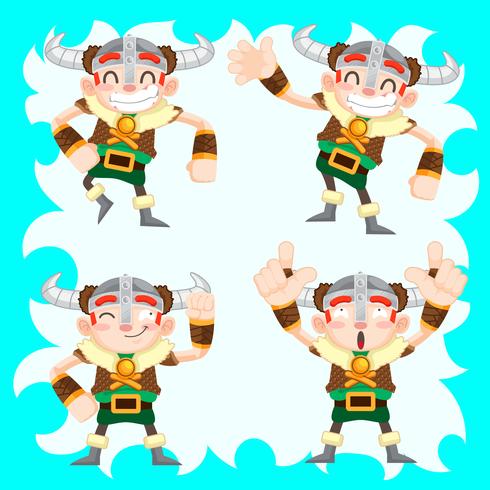 cute vikings vector set