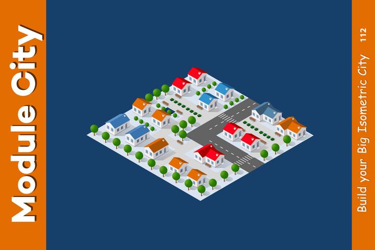 Isometric view of a farm vector