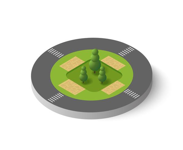 Isometric 3d trees vector