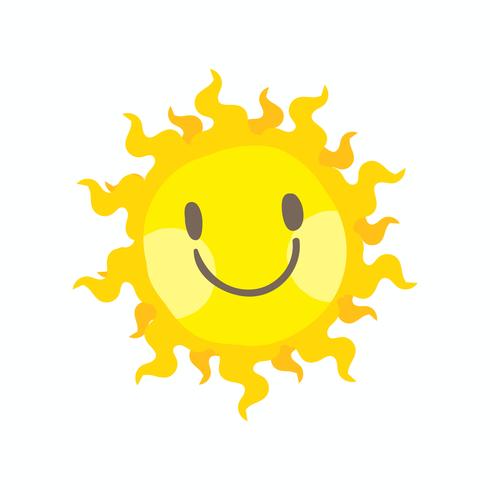 Cute smile sun vector