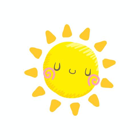 Cute smile sun vector