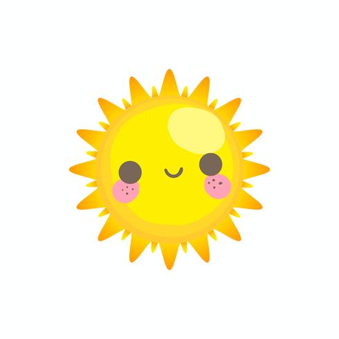 Cute smile sun vector