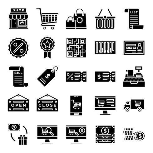 Retail icons pack vector