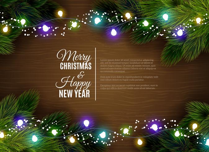 Christmas lights borger decoration season greetings vector