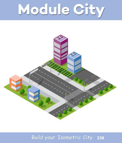 Urban Isometric skyscraper vector