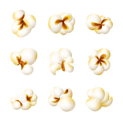 Realistic Popcorn Set vector