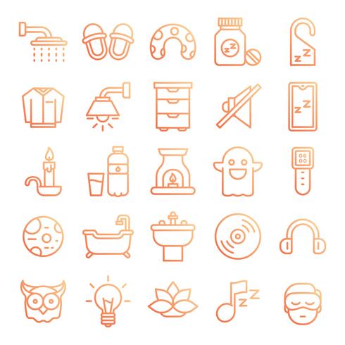 Sleeping icons pack vector