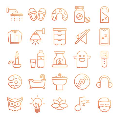 Pack de iconos para dormir vector