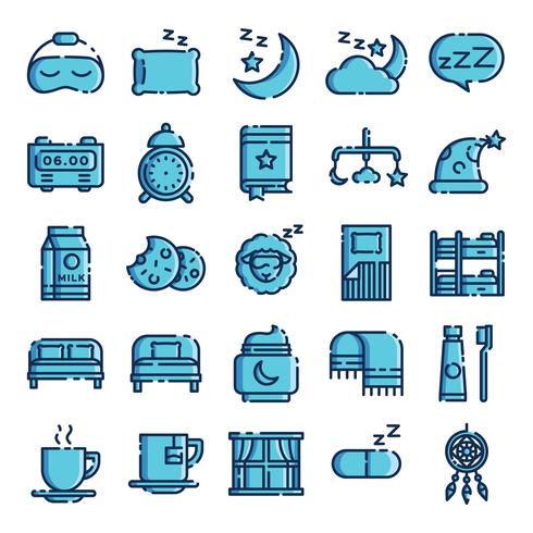 Sleeping icons pack vector