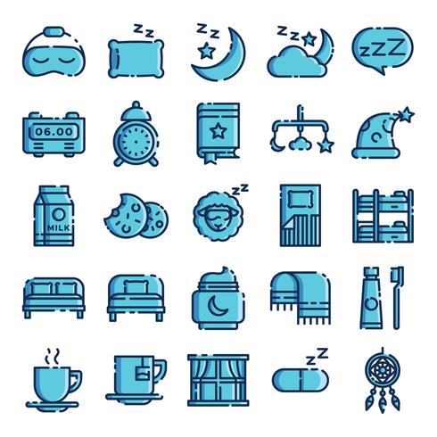 Pack de iconos para dormir vector