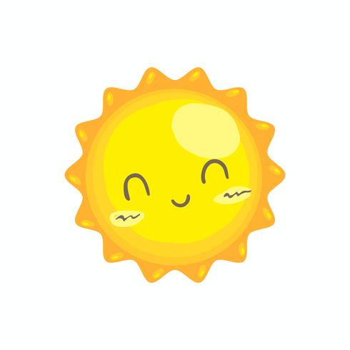 Cute smile sun vector