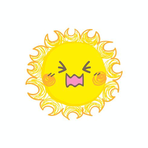 Cute smile sun vector