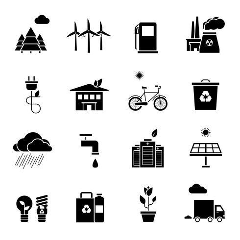 Conjunto de iconos de ecología vector