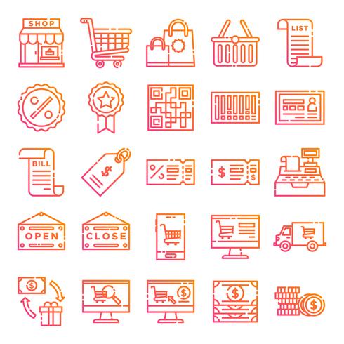 Pack de iconos al por menor vector