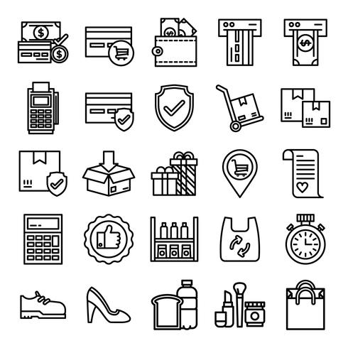 Pack de iconos al por menor vector