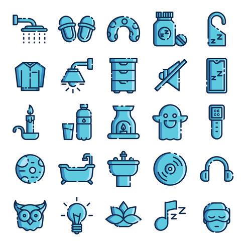 Pack de iconos para dormir vector