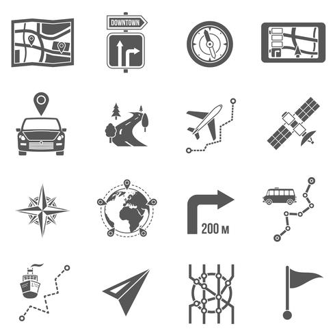 Map Icons Black vector