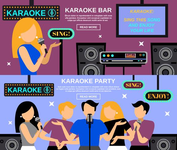 conjunto de banners de karaoke vector