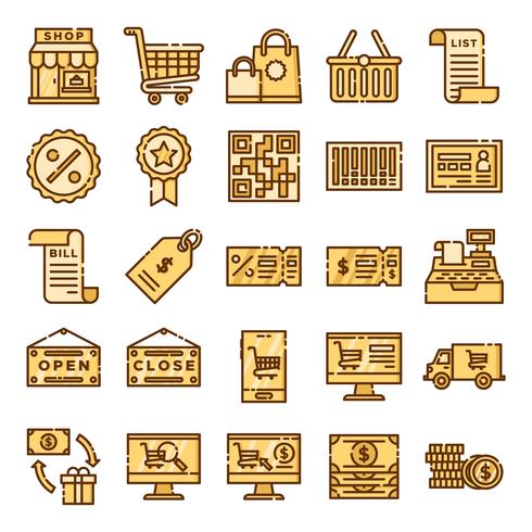 Pack de iconos al por menor vector