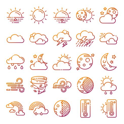 Pack de iconos del clima vector