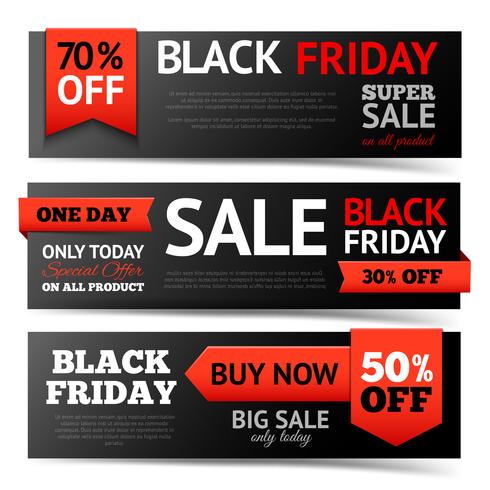 Black Friday Banner Set vector