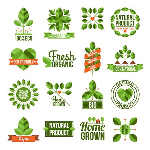 Organic And Natural Labels Set vector