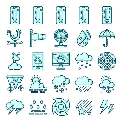 Pack de iconos del clima vector