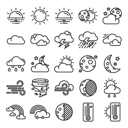 Pack de iconos del clima vector