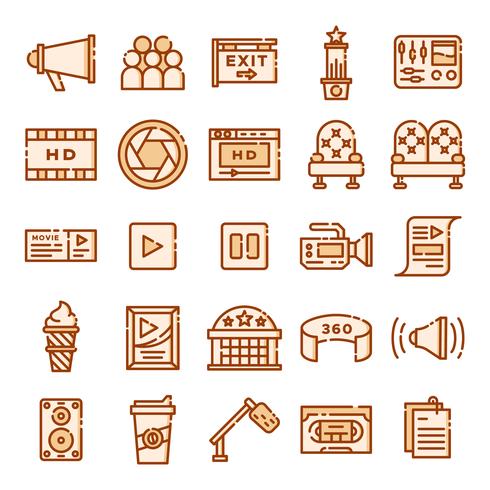 Pack de iconos de cine vector