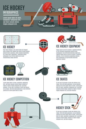 Ice hockey infographic layout banner vector